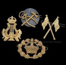4 British Army Trade/Rank Arm Badges: Bandsman, WO2, Artificer and Signaller