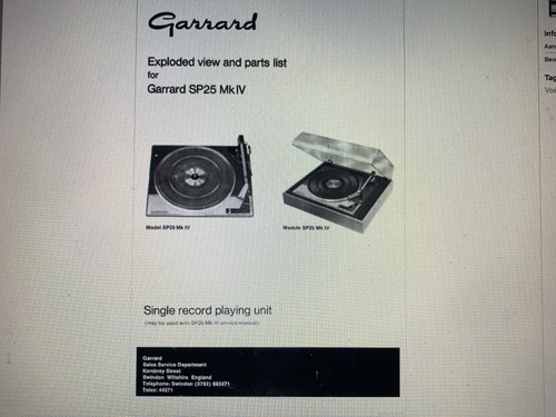 Garrard sp25 mk4 - sp25,