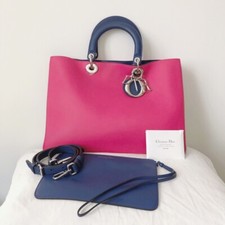 100% Genuine Christian Dior Diorissimo VIP Tricolor Calfskin And Python Tote