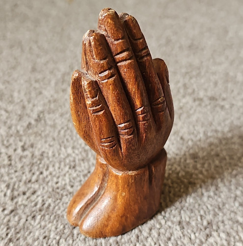 Hand carved wooden - hand, praying