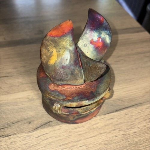 Signed studio pottery raku - signed,