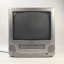 Bush 14” CRT TV VHS Combi Silver Gaming Television with Video Recorder BTV18SIL