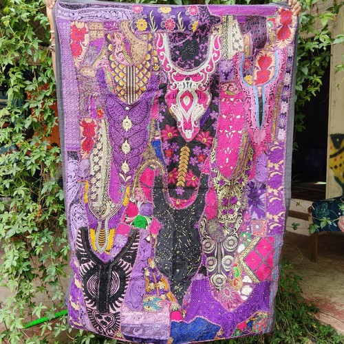 Purple bazza embroidered - embroidered, wall
