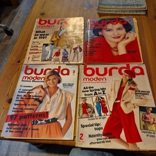 4x Burda Modern  Magazines 1980s sewing magazines/ Patterns GERMAN  ENGLISH 