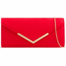Women's Plain Suede Clutch Bag