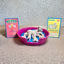 Vintage Puppy In My Pocket Poodle Family: Blanche and Puppies