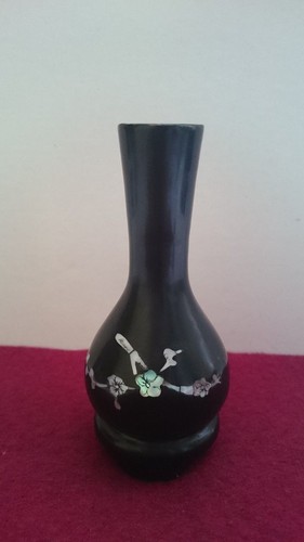 Mother pearl inlay vase - inlay,