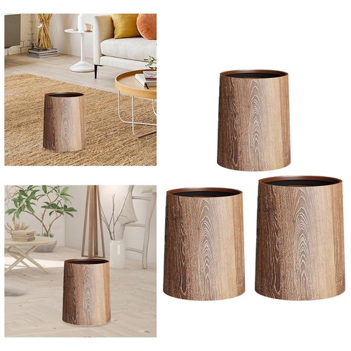 Wood grain trash can - grain,