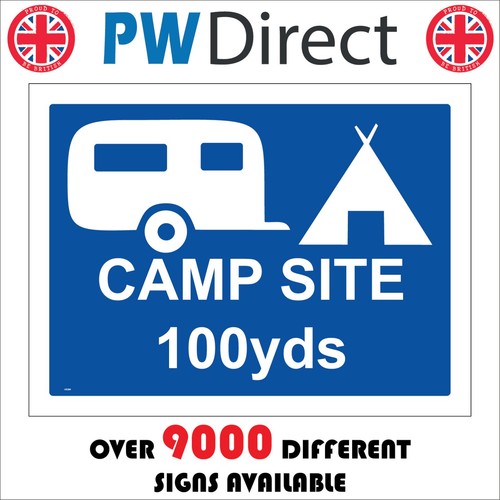 Sign camp site 100yds yards - sign,