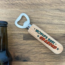 Worlds Best Grandad Wooden Bottle Opener Christmas Birthday Gift For Grandad