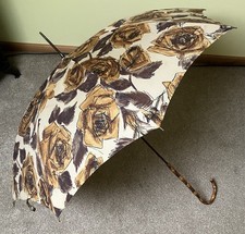 Paragon S. Fox and Co Peerless Brown Autumnal Umbrella Bamboo Crook Handle