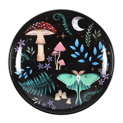 Round dark forest print - forest,