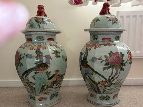 Temple jars large pair chinese - temple,