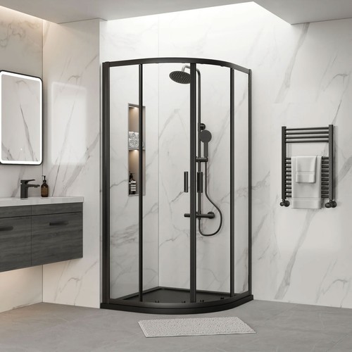 Black matt bathroom quadrant - matt,