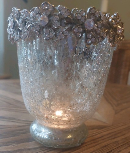 Silver metal mirrored - metal, crackle