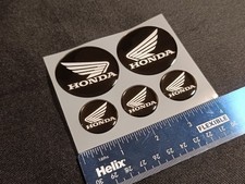 5x HONDA Gel Decals Black