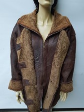 Rugged Vintage Real Nappalan Leather  Sheepskin Shearling  coat  Size L / XL