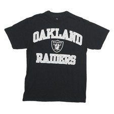 MAJESTIC Mens Black Oakland Raiders Graphic T-Shirt M Short Sleeve Crew Neck