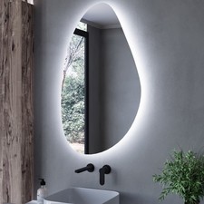 Pebble Backlit Heated Bathroom Mirror with Lights 600 x 1000mm - Apol APOLLO1000