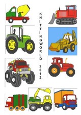 Boys construction intarsia