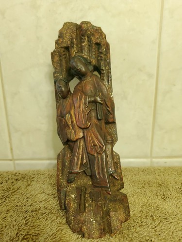 Wooden carving two people