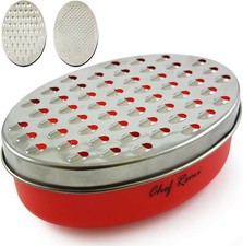Chef Remi Cheese Grater | Veg Grater -2 Size Blades with Storage Container & Lid