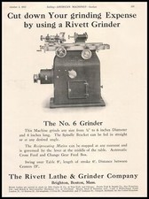 1912 Rivett Lathe & Grinder Boston Photo No. 6 Grinding Machine Vintage Print Ad