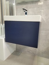 Ex Display - Bathroom Vector 60cm Vanity Unit 1 Drawer Denim Blue & 1TH Basin