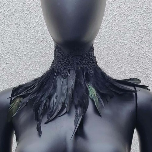 Feather cape shawl gothic - cape,
