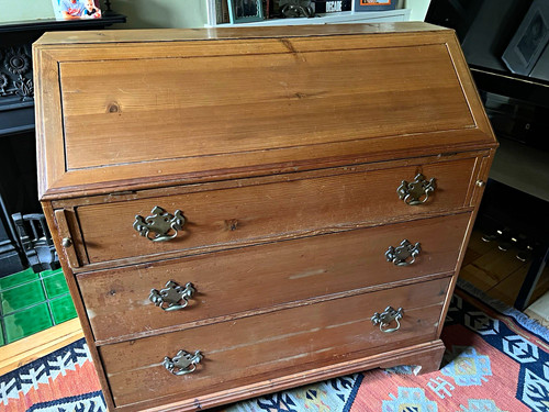 Antique brown wood - wood, front