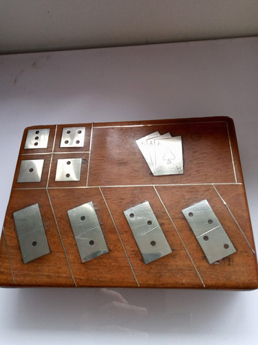 Wooden games box with - wooden,