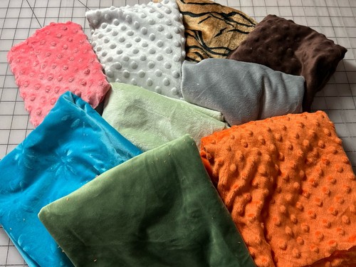 Mixed minky fabric lot - mixed,
