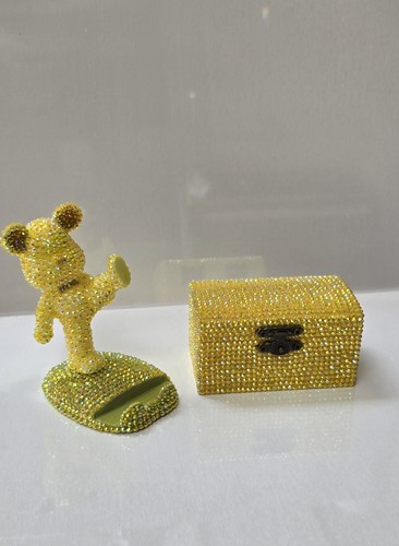 Rhinestone teddy bear - rhinestone, phone