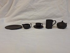 Vintage Wedgwood Black Basalt Miniature Tea Set