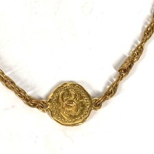 CHANEL Vintage CC Coco Mark Coin Long Necklace Chain Accessory Metal Women's Gol