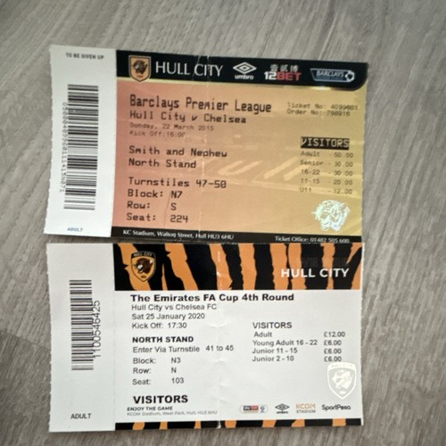 Hull city chelsea ticket - city, v