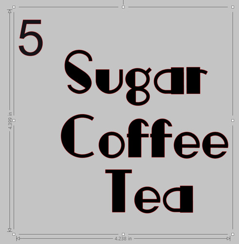 Coffee tea sugar jar - sugar, labels