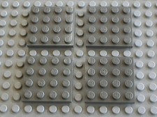 4 x LEGO Plate OldDkGray