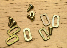 BRASS CLEATS FIXING BOLTS / WASHERS SET - 6  - VINTAGE / RETRO - NOS