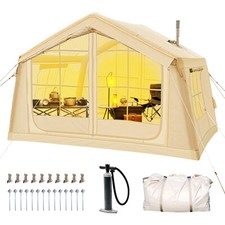 Docred Inflatable Tent for Camping 4-6 Person Glamping Tent with Pump Easy Setup