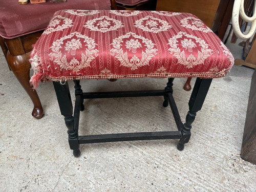 Vintage brown wooden stool - brown,