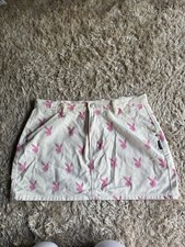 Playboy x Missguided Bunny Logo Mini Skirt White And Pink
