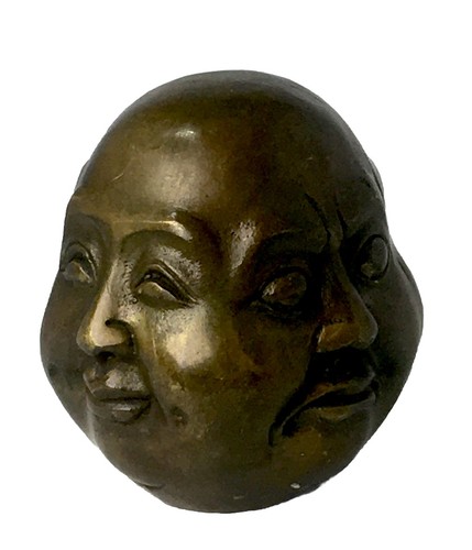 Bronze faced buddha rattle - bronze,