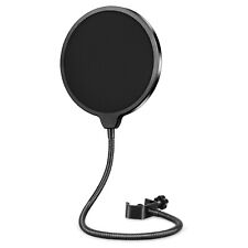 Microphone Shield Guard Wind Pop Filter Swivel With Double Layer Sound UK