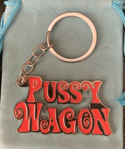 Pussy wagon metal keyring - pussy,