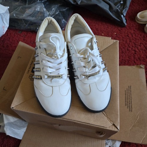 Men dsquare white leather stud - men,