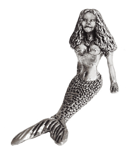 Mermaid solid pewter - pewter, ornament
