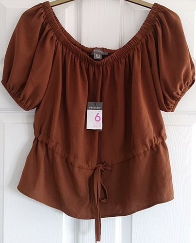 Bnwt primark brown bardot top - primark,