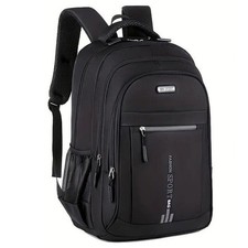Black Large Backpack Mens Womens Travel Work Hiking School Sports Rucksack UK