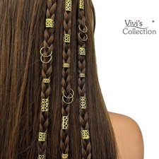 Hair Braids Beads Rings Clips Dreadlock Cuffs Set Metal Extensions Jewelry DIY